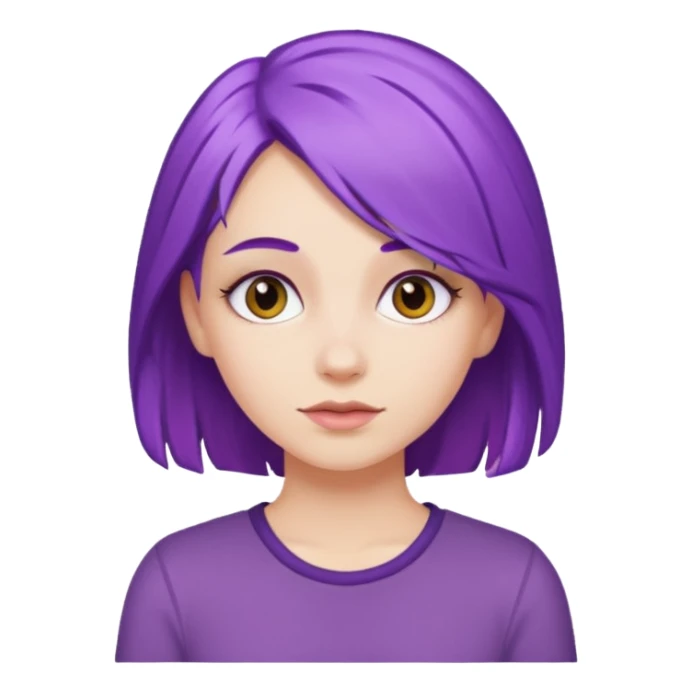 White Girl with purple hair  sticker