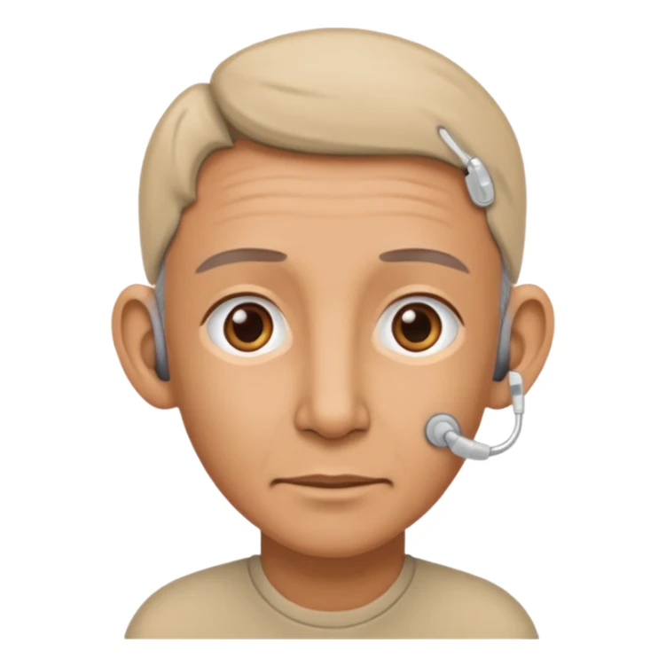 Tapi pakai alat bantu dengar dua duanya warna beinge lengkap sticker