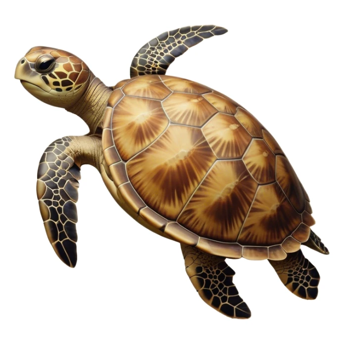Cinematic Realistic Noble Sea Turtle Portrait Emoji, Poised and dignified, with a robust, time-worn shell intricately patterned in earthy tones and a weathered, wise face with deep, observant eyes, rendered with lifelike texture and natural, diffused light; high shine, intelligent and serene, styled with an air of oceanic majesty, focused and attentive, soft glowing outline, capturing the essence of a watchful and confident sea turtle that appears to glide out of the screen with timeless authority! sticker