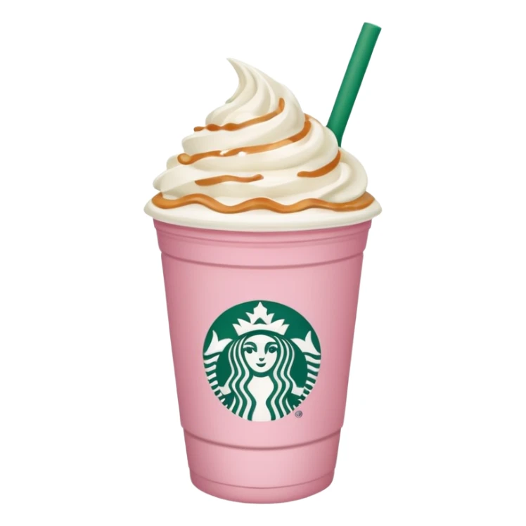 
Una bebida rosa de Starbucks  con nata sticker