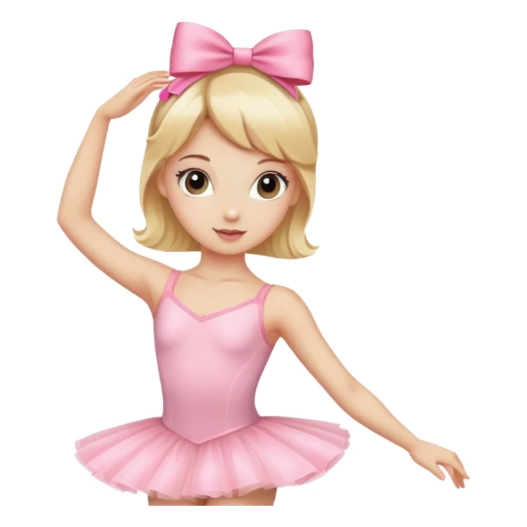 Blonde ballerina with a pink bow and leotard  sticker