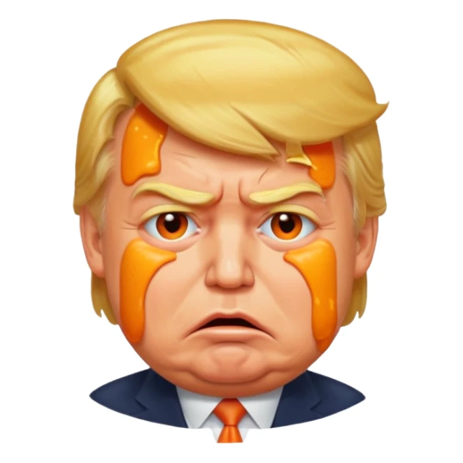 Donald Trump as crying bloated bag of oranges sticker