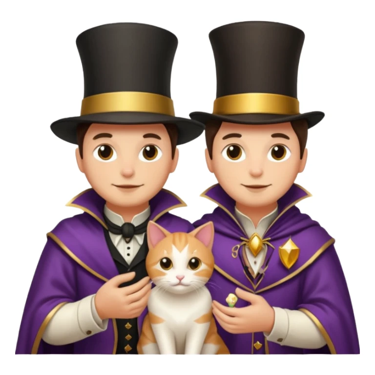 magician couple and their pet cat sticker