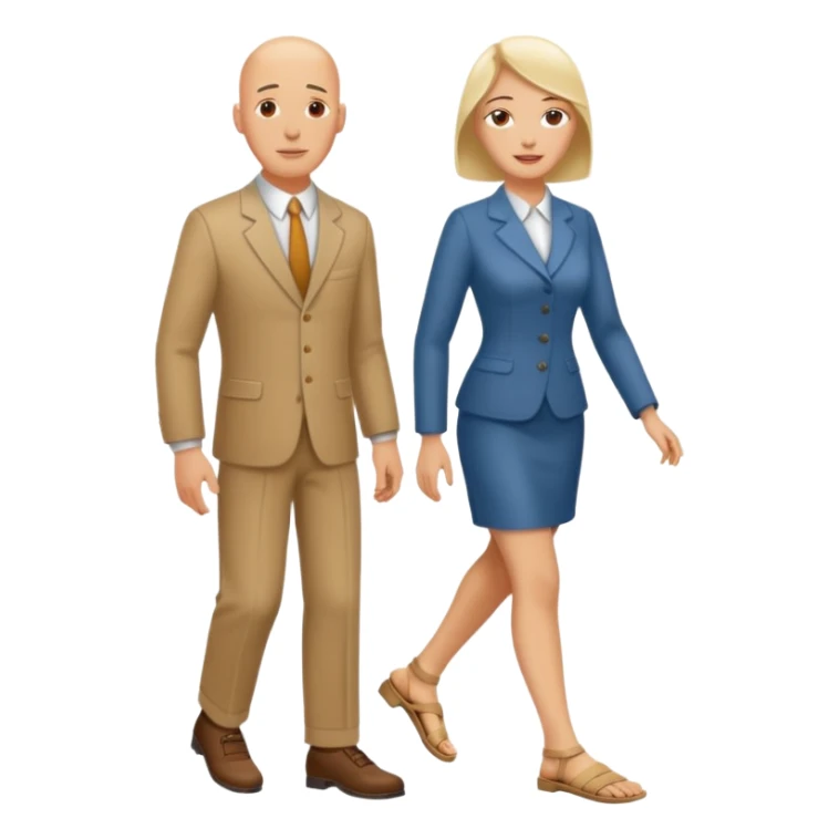 Bald tan Shoe salesman with bare foot woman sticker