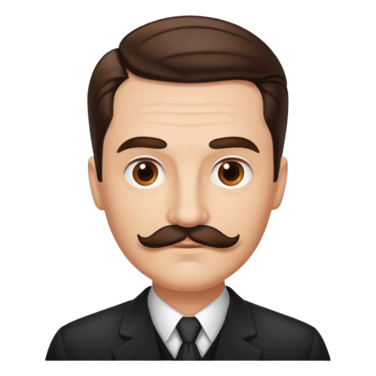 Brown mustache and slicked back hair man  sticker
