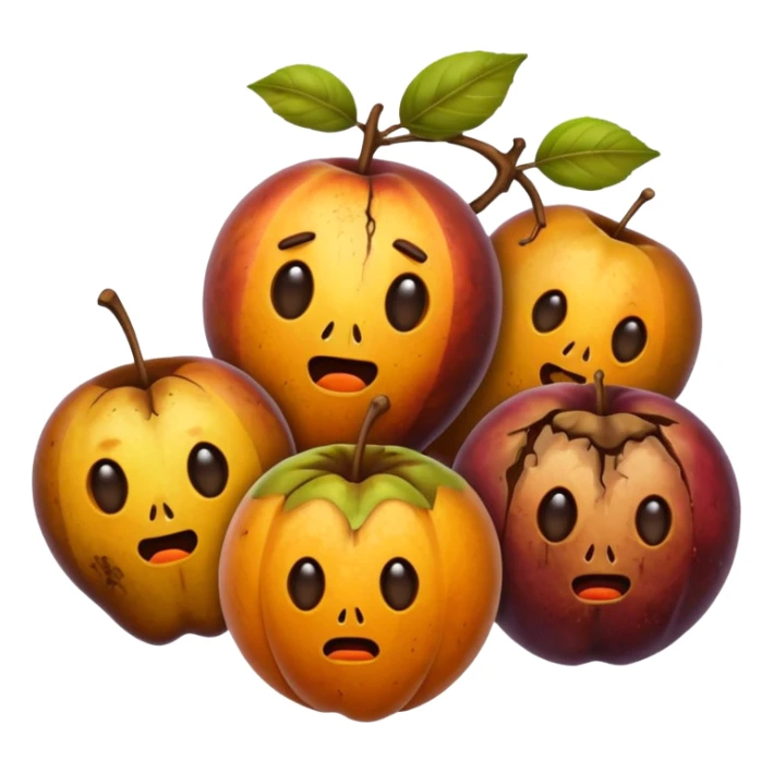 small pile of rotten fruits sticker
