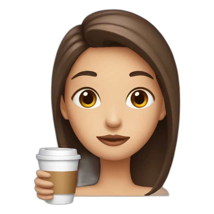 girl head who drink coffeу sticker