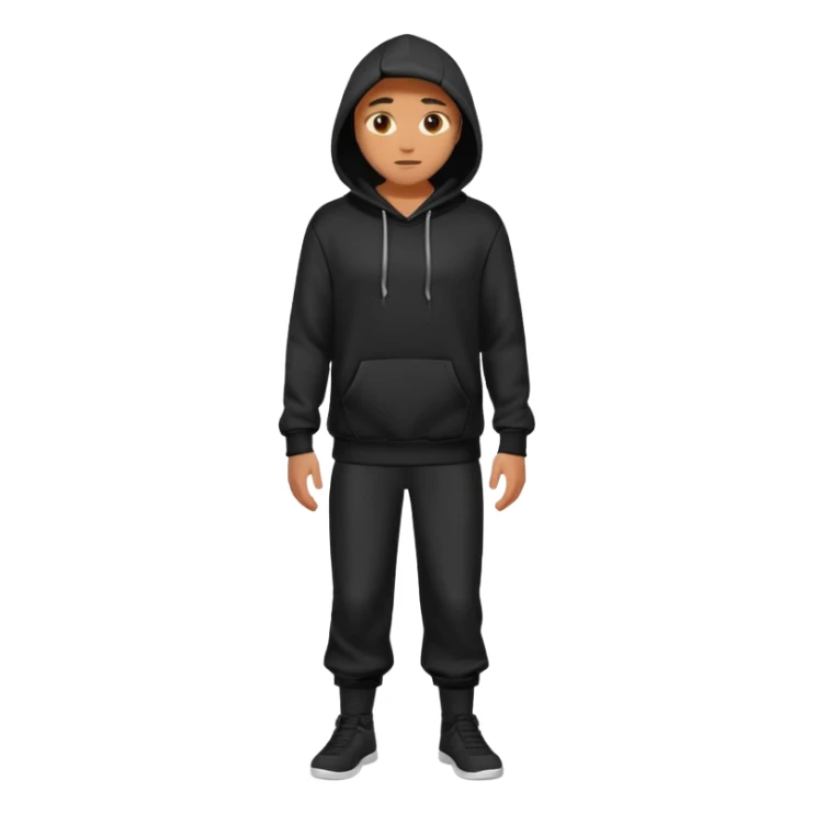 fullbody Mysterious man in black hoodie sticker