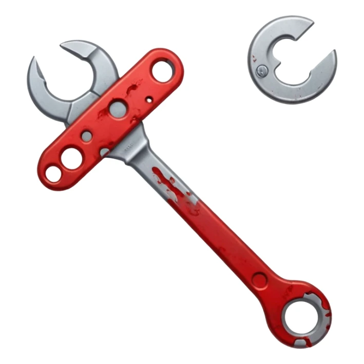 wrench sliver with blood stains  sticker
