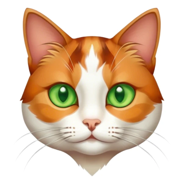 realistic portrait of green-eyed cat sticker