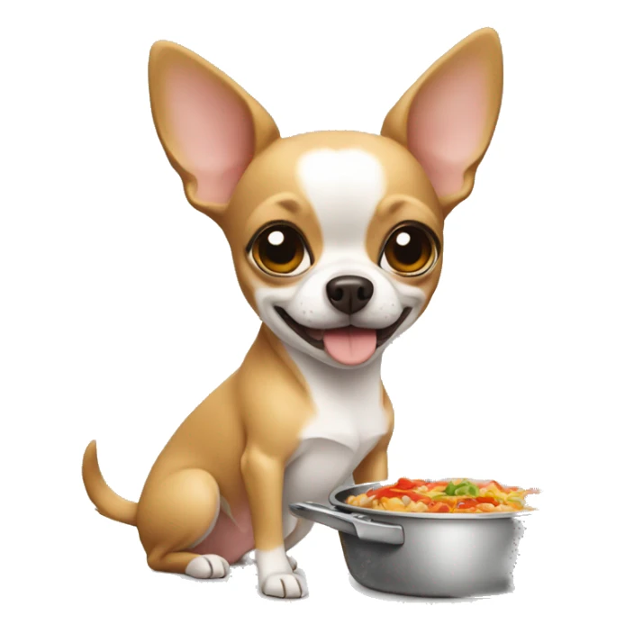 A chihuahua cooking her own food  sticker