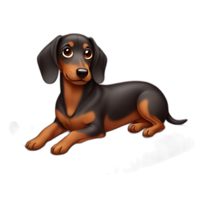 Girl sausage dog lying on a blanket  sticker