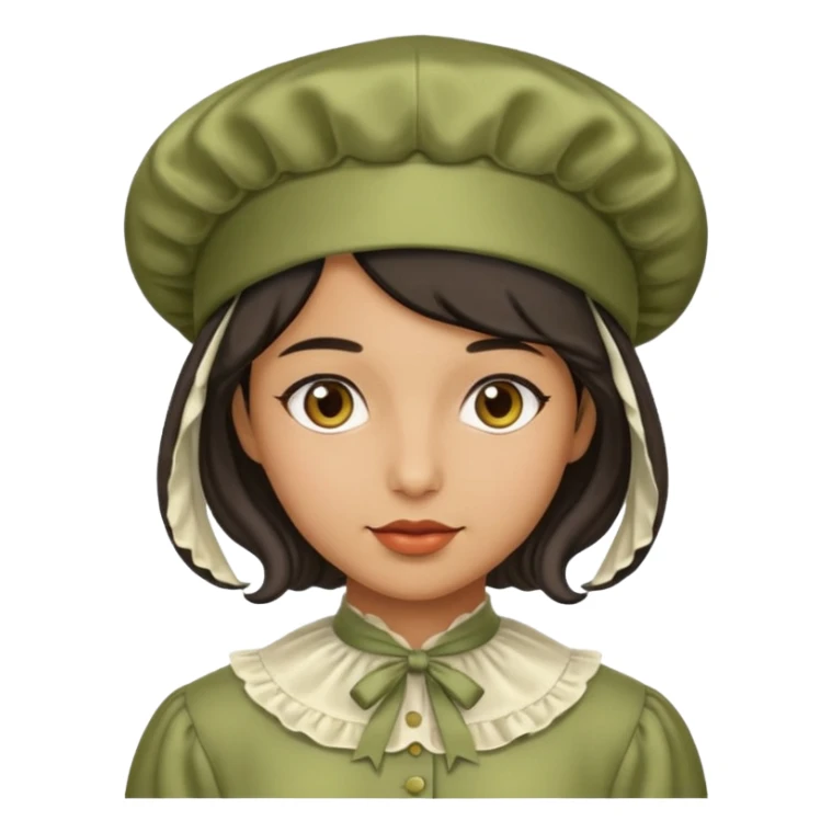 Silk Bonnet emoji olive skin modern clothes  sticker