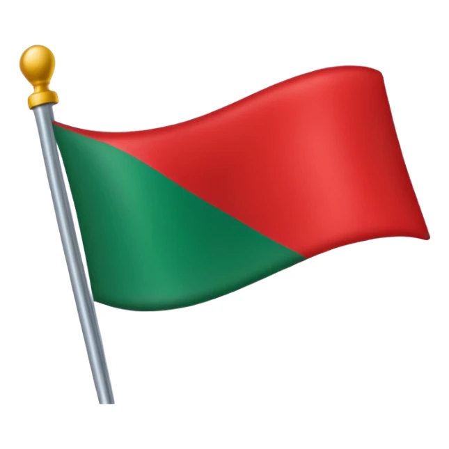 Una bandera roja y verde abajo corte recto sticker