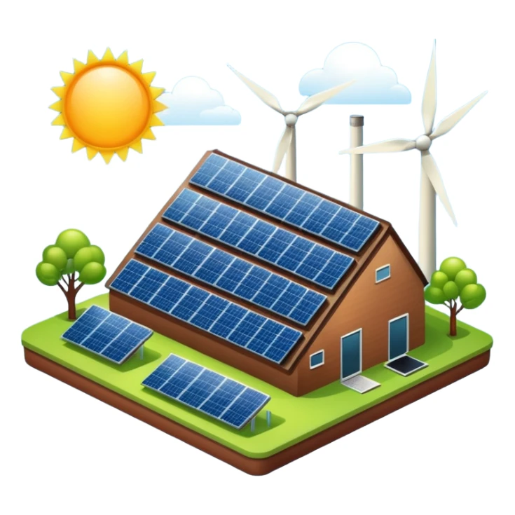 Green energy  power plant solar power  sticker
