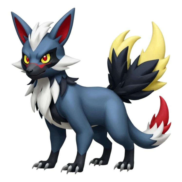 Zoroark-Zangoose-Absol-Zeraora-Fakémon-hybrid-creature (full body)  sticker