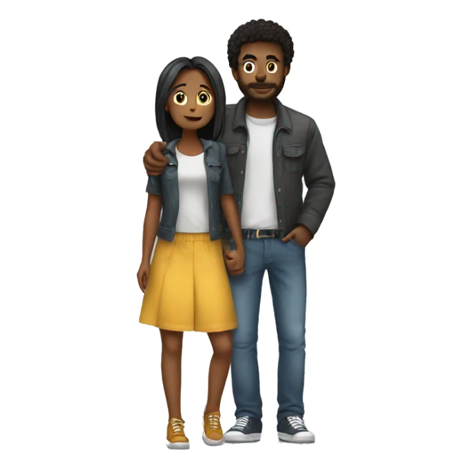 boyfriend tall and girlfriend short holding hands  sticker