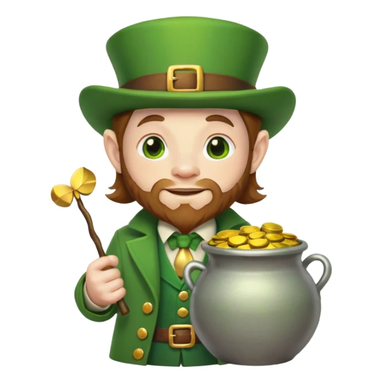 Leprechaun with pot of gold sticker