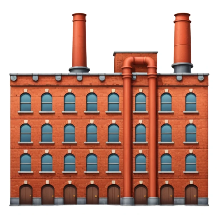 wide old factory made of bricks without pipes sticker