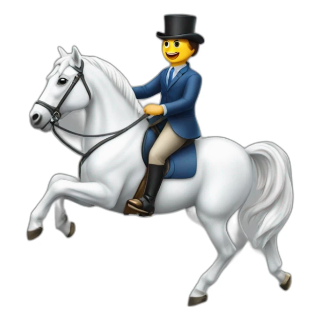 banker sitting on the white horse galloping sticker