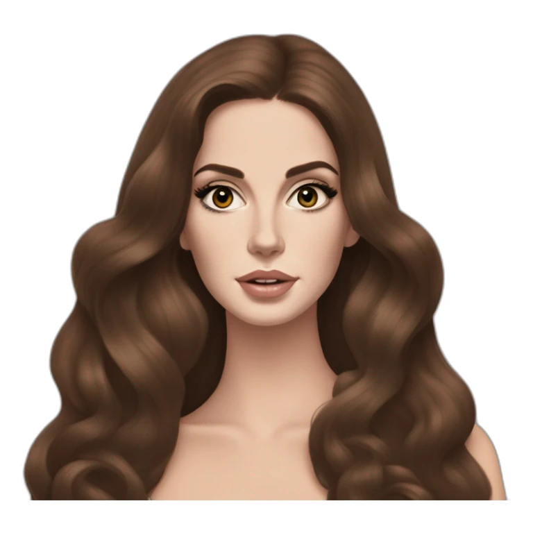 Lana del rey, charismatic, makeup, her eyes half open, holding her cigaret with long hair sticker