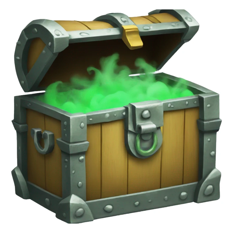 open treasure chest with green smoke coming out sticker