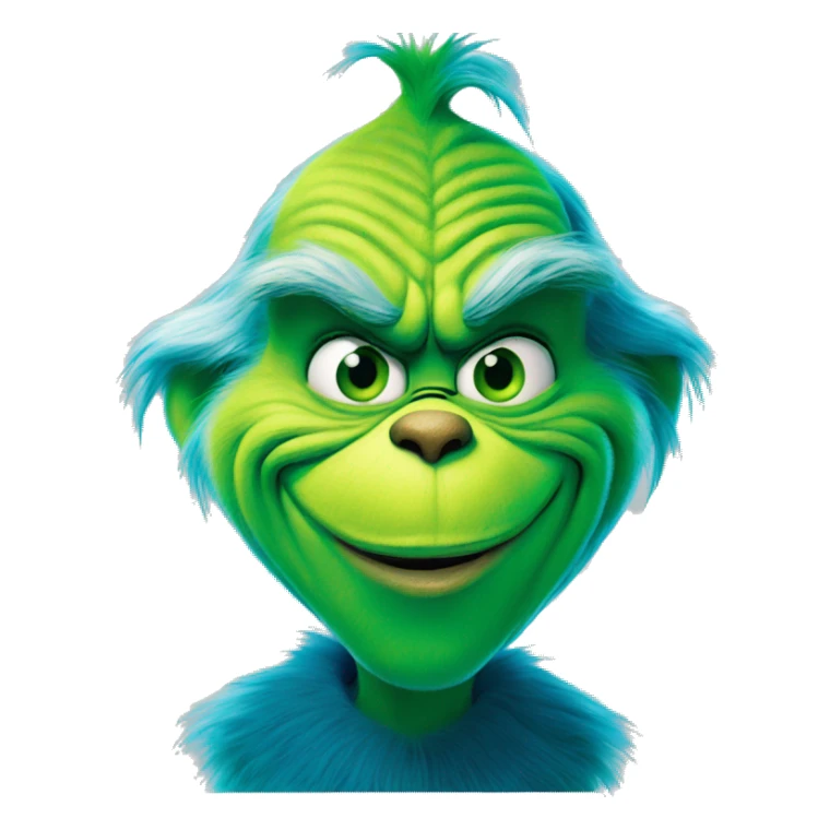 The grinch smirking but he’s blue sticker