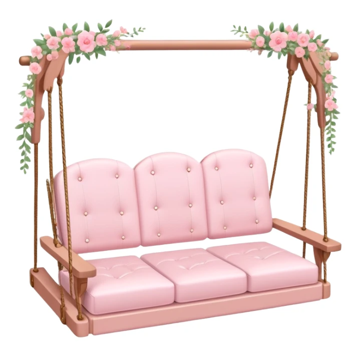 Romantic pastel pink wooden couch-swing with tiny flowers around sticker
