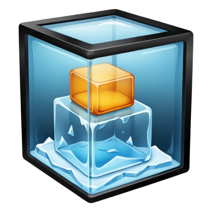 closet inside a large ice cube sticker