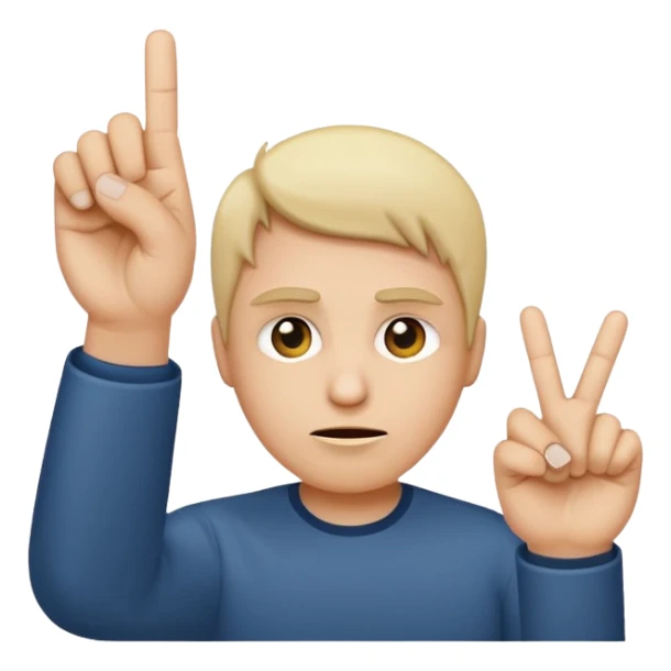 Creat an indifferent face putting up a middle finger iPhones style emoji sticker