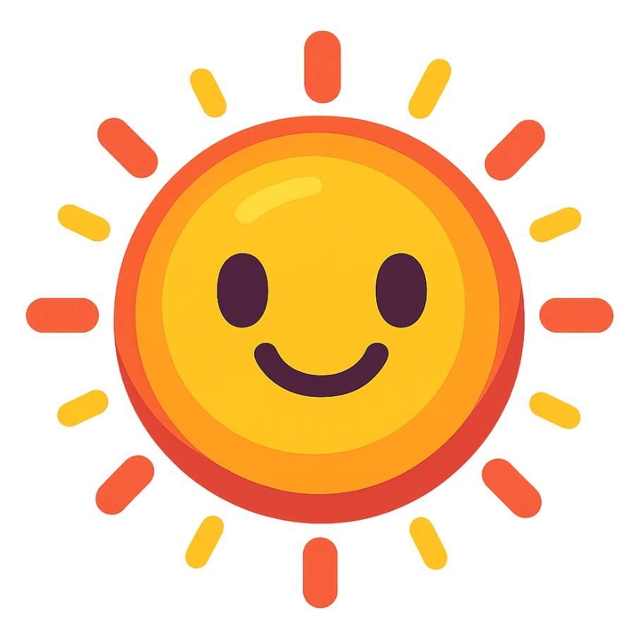 vibrant toon style aura ball with a warm smile sticker