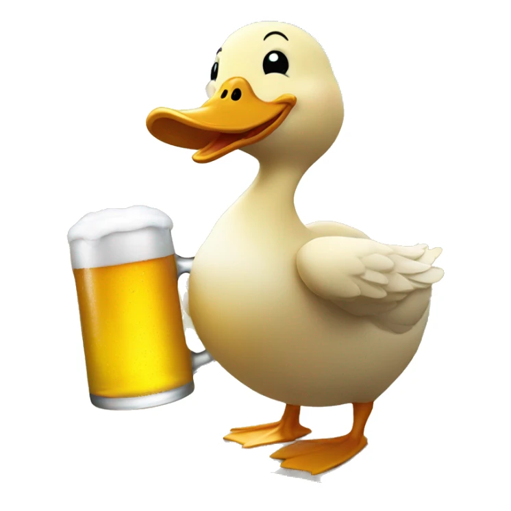 happy duck holding a beer in the sunshine sticker