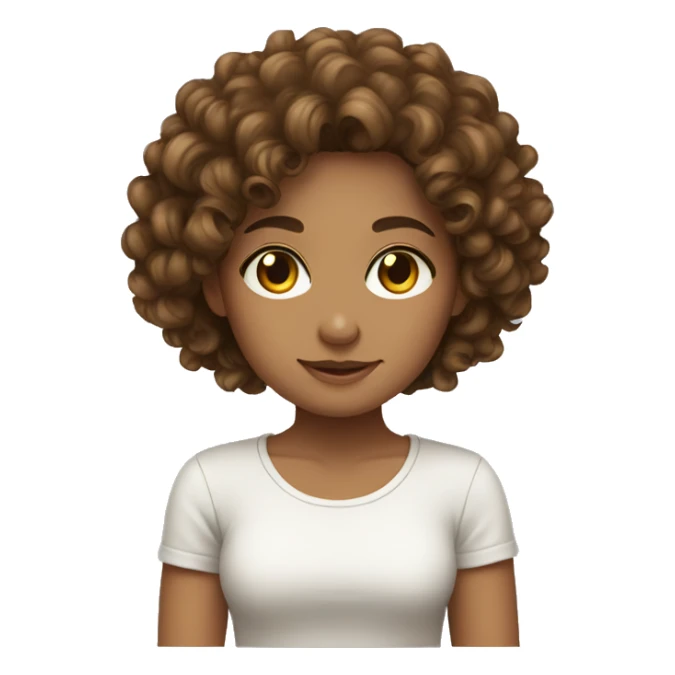 brown curly hair girls sittin sticker