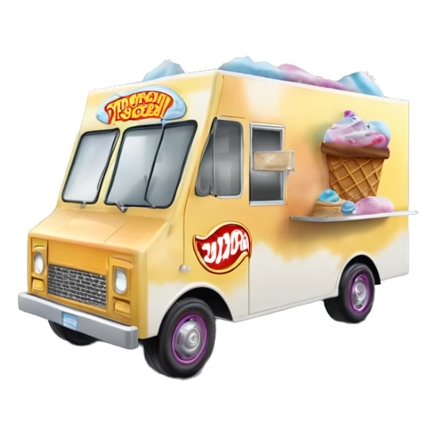 Hot wheels style 1917 ice cream food truck sticker