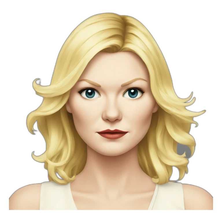 actress Kirsten Dunst serious sticker
