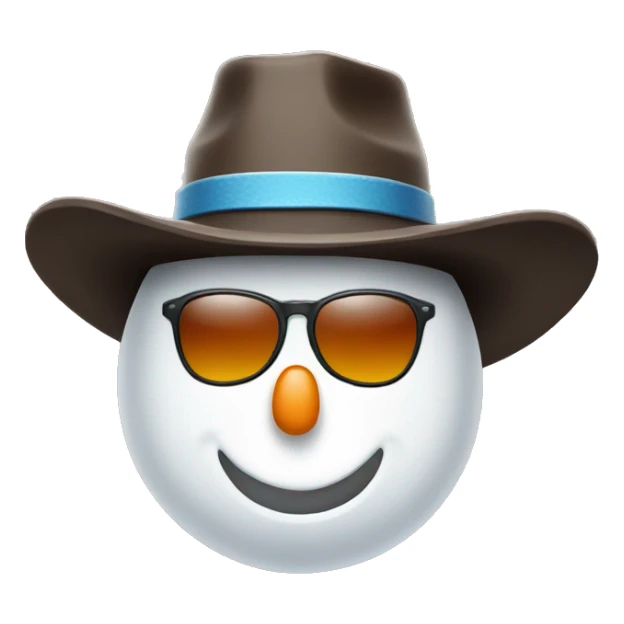 Snowman with cowboy hat and sunglasses  sticker