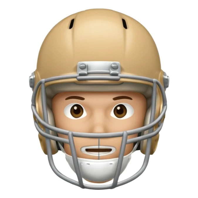 College football player helmet in light tan color  sticker