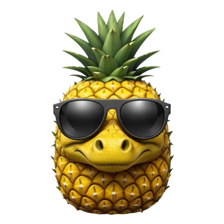Pineapple with a crocodiles head and black sunglasses  sticker