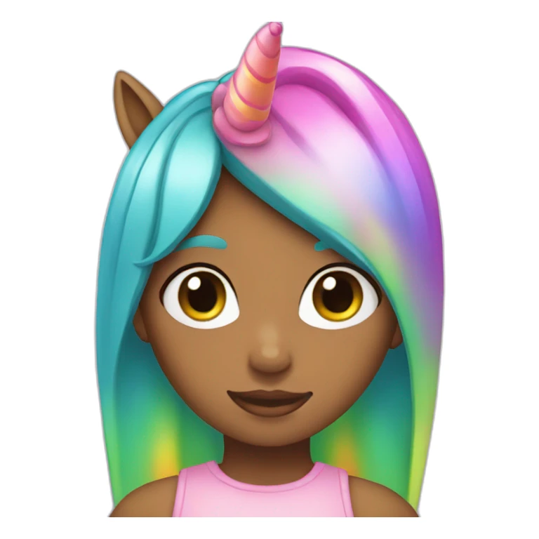 Girl-with-raibow-unicorn-hat sticker