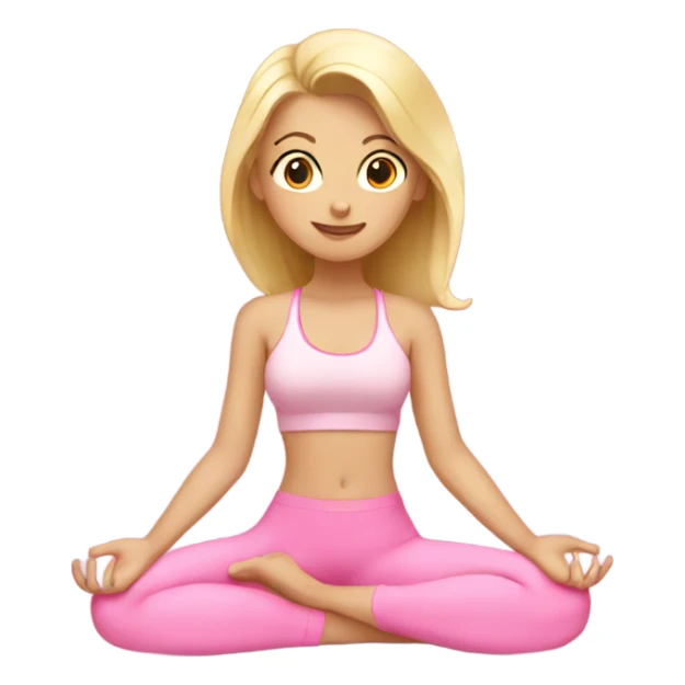 blonde girl doing yoga in pink bra and pink pants sticker