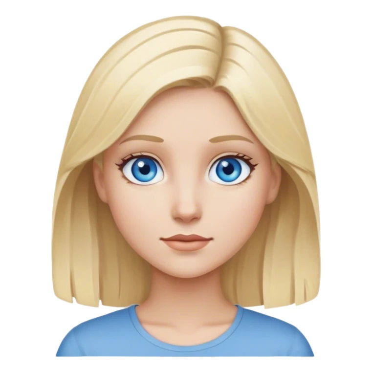 blonde girl portrait on grey with blue eyes sticker