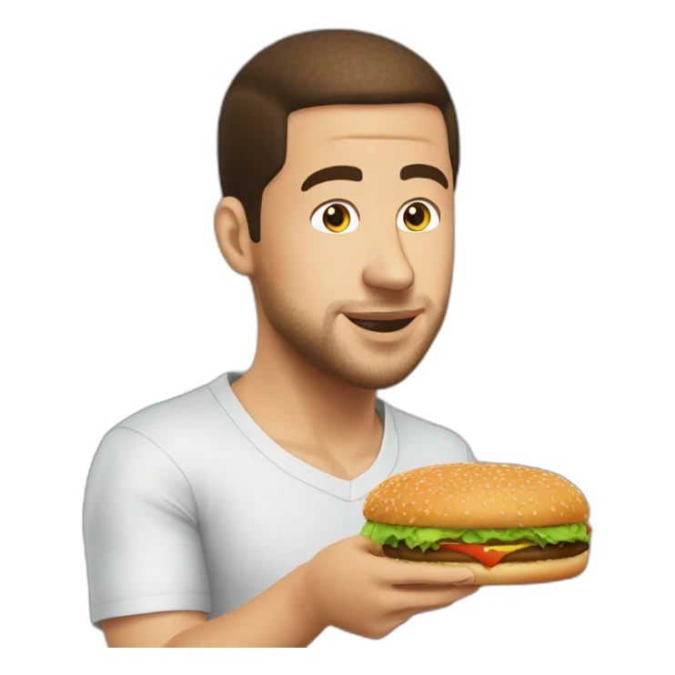 Eden hazard qui mange un burger sticker