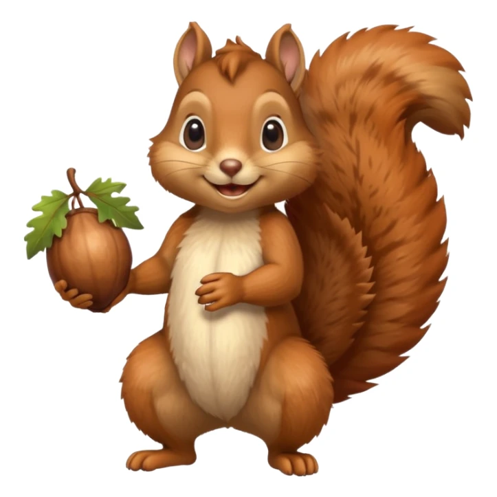 smile Squirrel with acorn, full body sticker