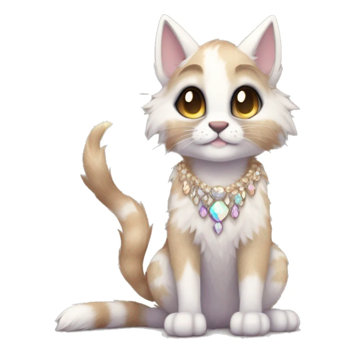 Furry, sparkle, iridescent, colorful, pastel, edgy, cool, fantasy beautiful, brown, beige, white, divine, godly, angelic, animal, anthro, full body, fursona, feline sticker