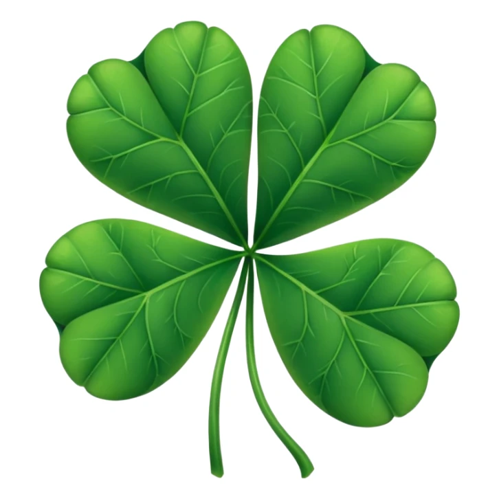 Make a Emoji of five leaf clover only  sticker
