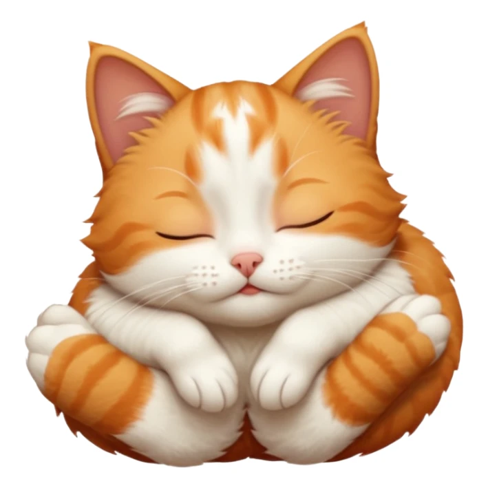ginger and white small cat in funny positions upside down with eyes closed sticker