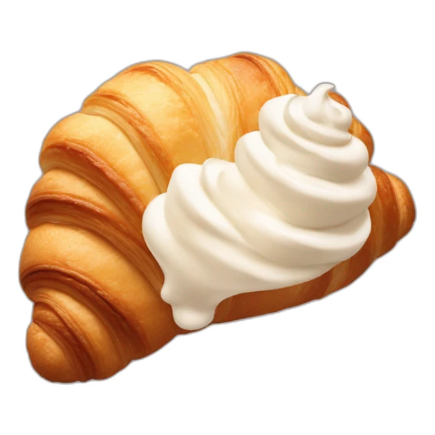 Croissant with whipped chocolate cream sticker
