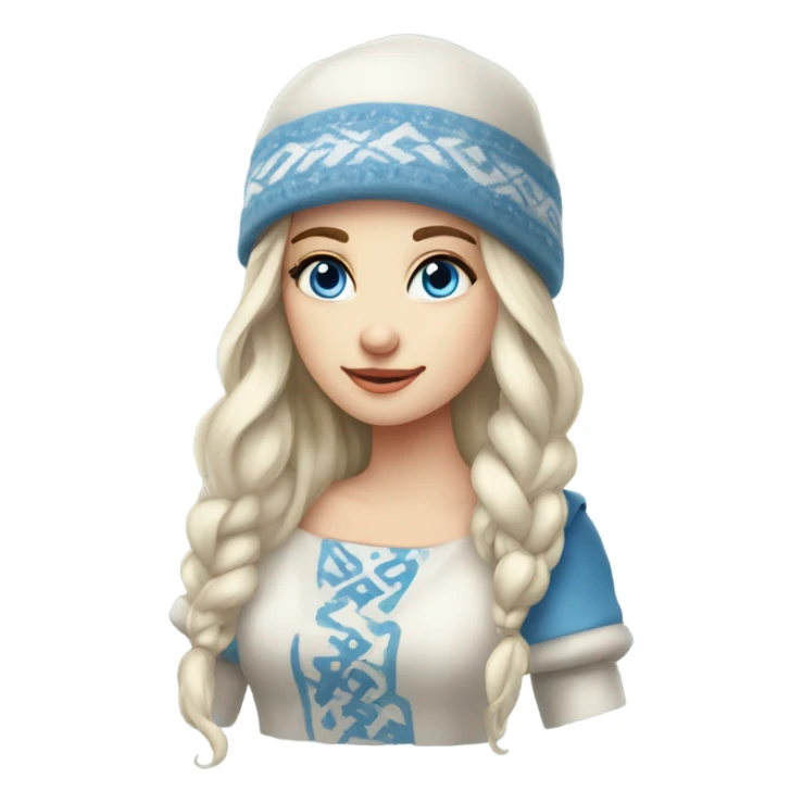 Winter Outfit, Slavic princess with a hat and blue eyes  sticker