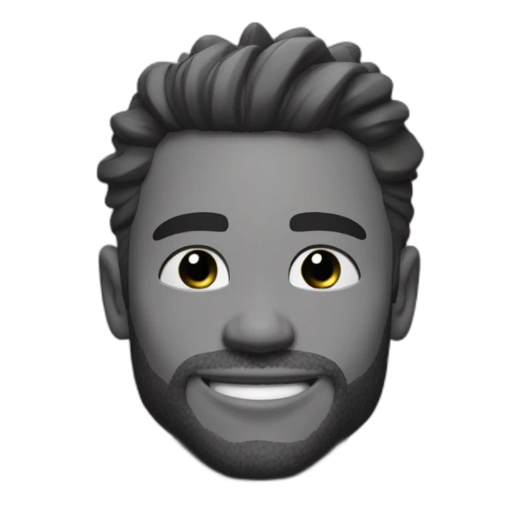 Giga Chad smiling black and white musculation meme a little from profile sticker