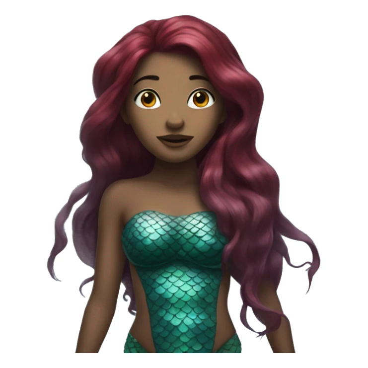 Chel as a Mermaid with dark red hair sticker